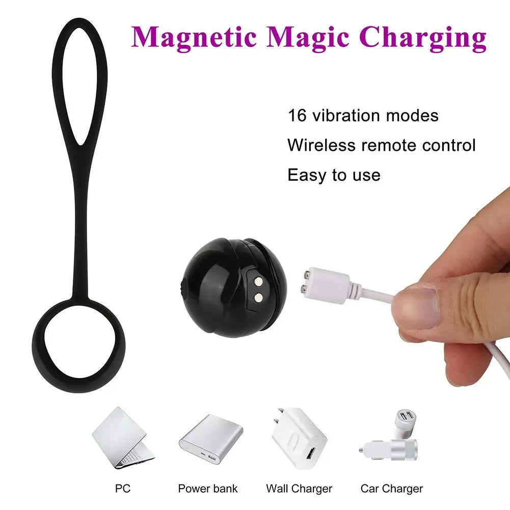 Wireless vibrating egg with Kegel balls, designed for vaginal tightening and exercise, enhancing female pleasure