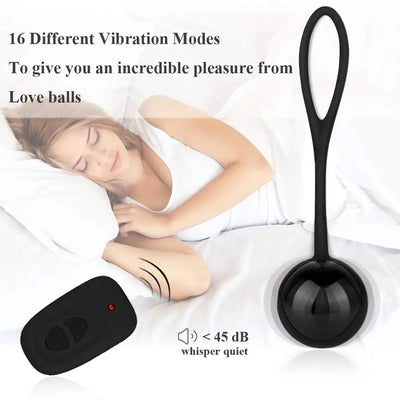 Wireless vibrating egg with Kegel balls, designed for vaginal tightening and exercise, enhancing female pleasure