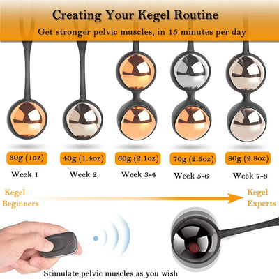 Wireless vibrating egg with Kegel balls, designed for vaginal tightening and exercise, enhancing female pleasure