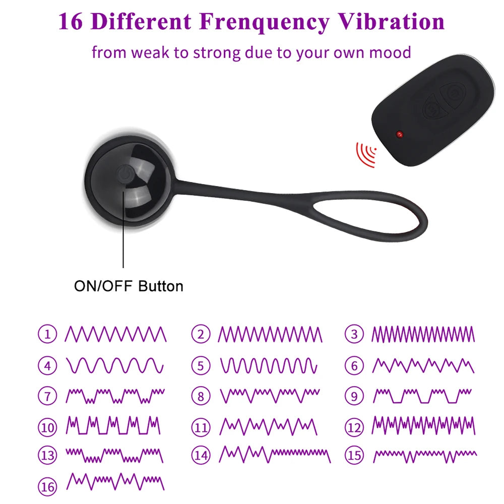 Wireless vibrating egg with Kegel balls, designed for vaginal tightening and exercise, enhancing female pleasure