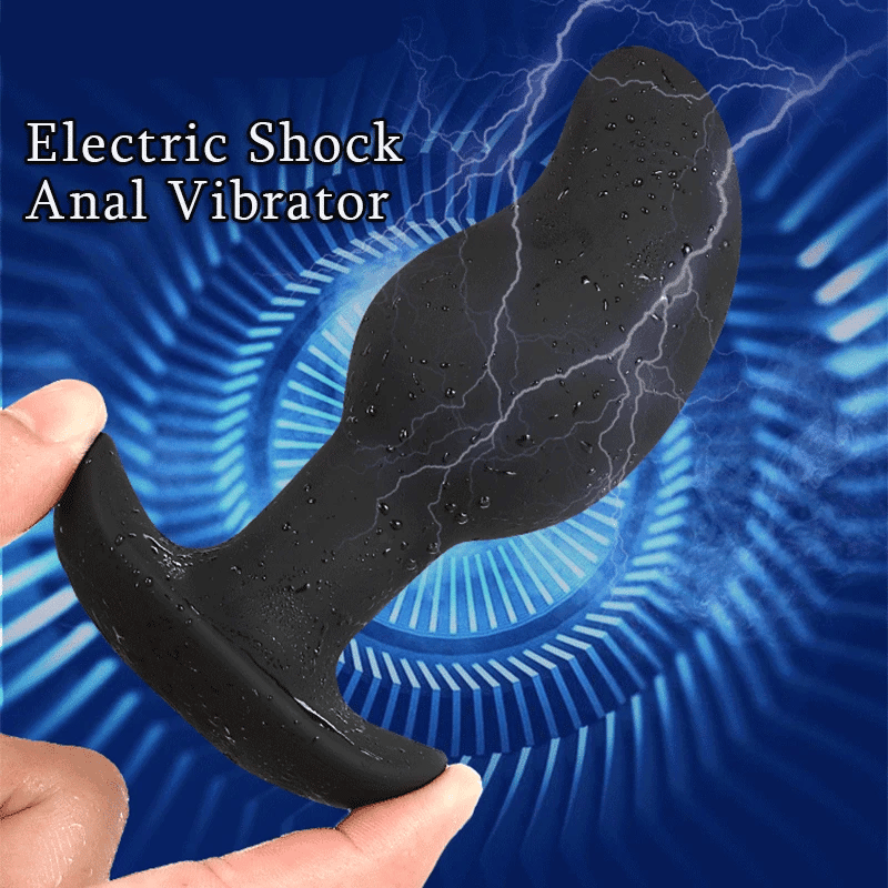 Electric shock massager with wireless control, featuring a huge dildo vibrator and big butt plug for men and women