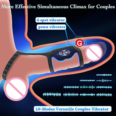 Male penis ring vibrator with ejaculation locking feature, vibrating scrotal ball stretcher for enhanced pleasure, ideal for couples