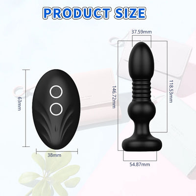 Telescopic anal vibrator with wireless prostate massager, male butt plug dildo, and prostate stimulator for enhanced male pleasure and stimulation