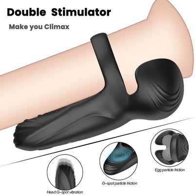 Male penis cock rings with vibrating function, designed for delay ejaculation and scrotum ball stimulation, perfect for men’s pleasure