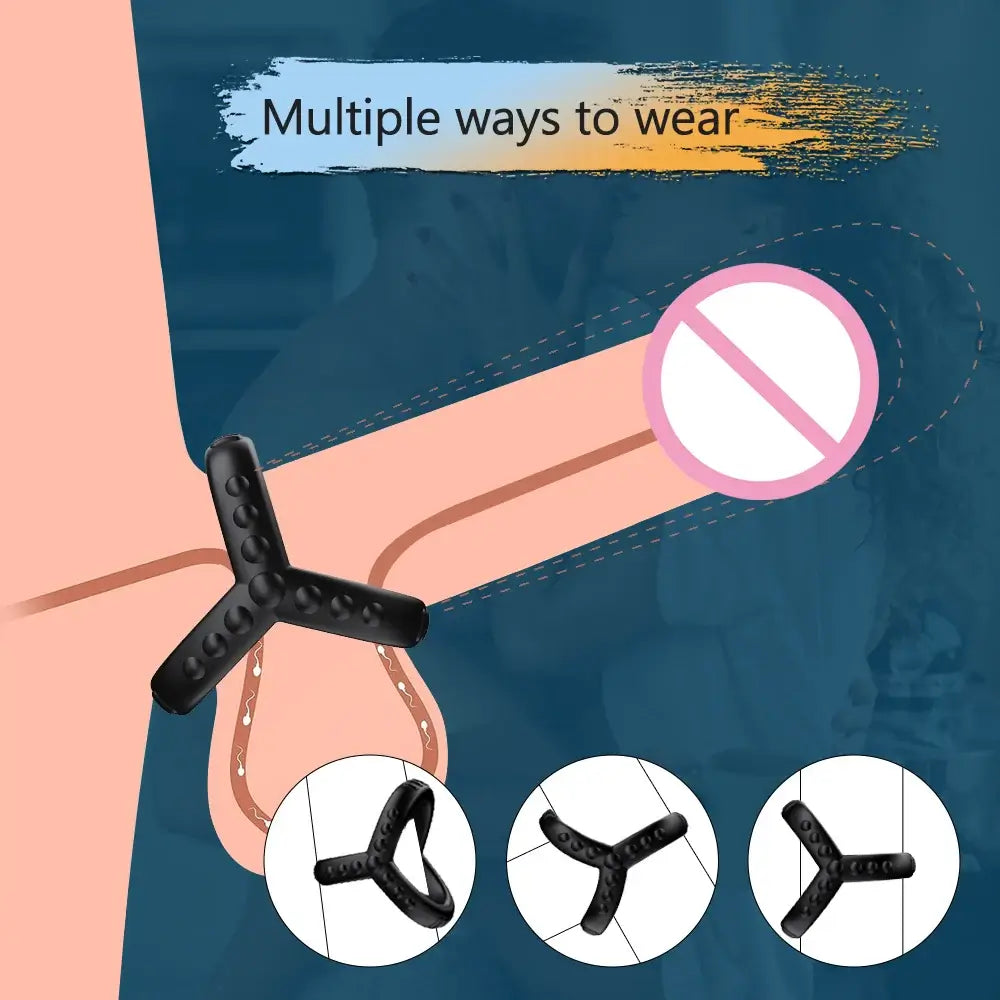 Silicone penis ring designed for ejaculation delay, scrotal binding, and ball stretching, ideal for couples' pleasure